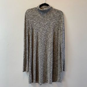 GRAY TURTLENECK SWEATER DRESS